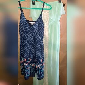 2 DRESS BUNDLE 1- LC Floral Dress/1- Teal Dress